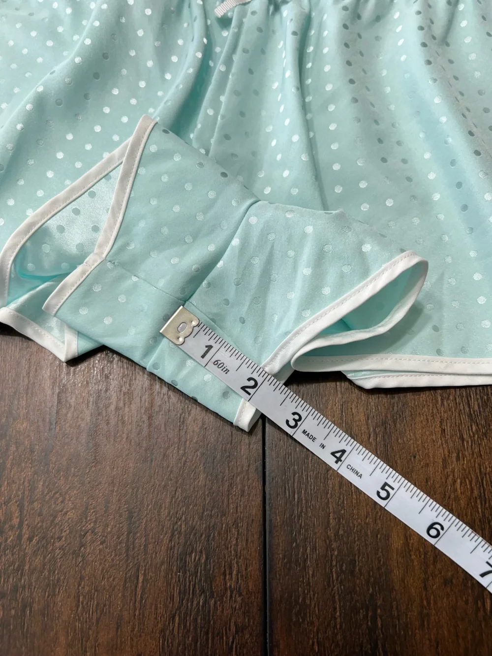 KATE SPADE Women’s Aqua Polka Dot “Mrs.” Pajama Set Cami & Shorts Size Small